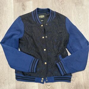 PINK Victoria's Secret Black and Blue Jacket vintage y2k